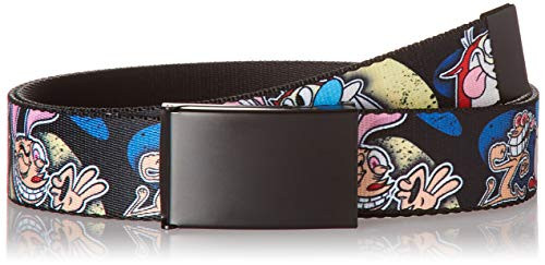 Nickelodeon mens Buckle-down Web Ren  and  Stimpy Show 1.5 inch  Belt Multicolor 1.5 Wide - Fits up to 42 Pant Size US