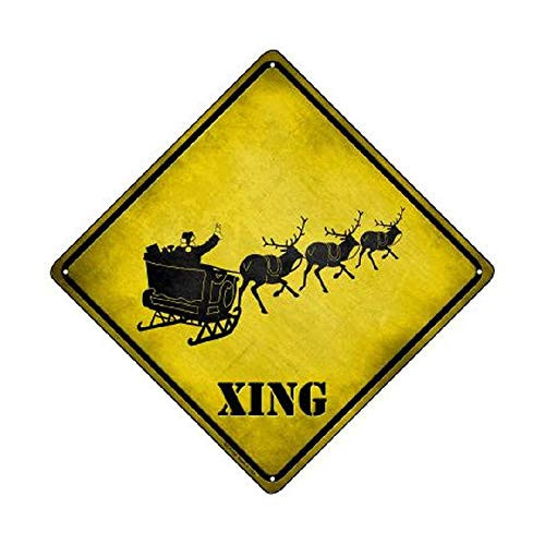 Bargain World Santa Xing Novelty Mini Metal Crossing Sign with Sticky Notes Bargain World Santa Xing Novelty Mini Metal Crossing Sign with Sticky Notes