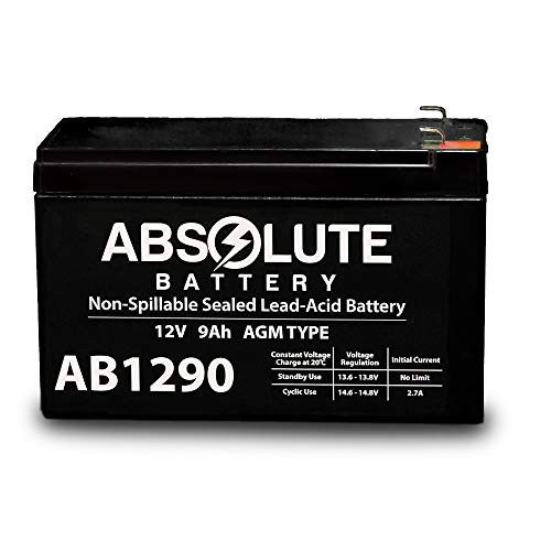 AB1290 12V 9AH SLA Battery Replacement Calrad 95-800 8 Zone Alarm System