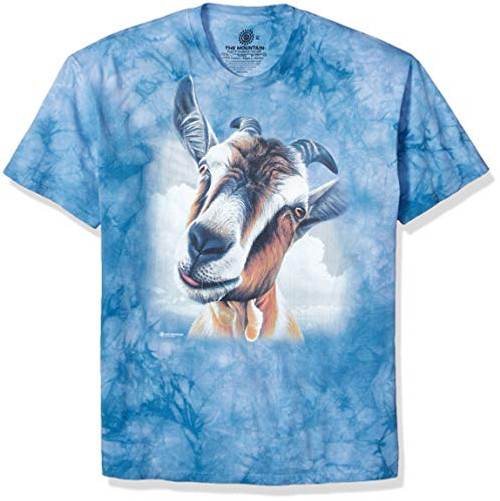 The Mountain Goat Head Adult T-Shirt Blue XL The Mountain Goat Head Adult T-Shirt Blue XL