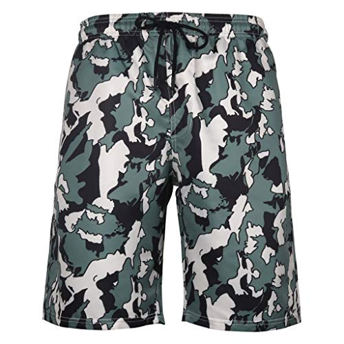 Amober Pants for Men Solid Gym Workout Shorts Bodybuilding Running Fitted Training Jogging Short Pants with Zipper Pocket Camouflage