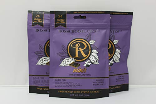 ROSS CHOCOLATES Keto Friendly Sugar Free Chocolate Plain Dark  Pouch    3 Pack