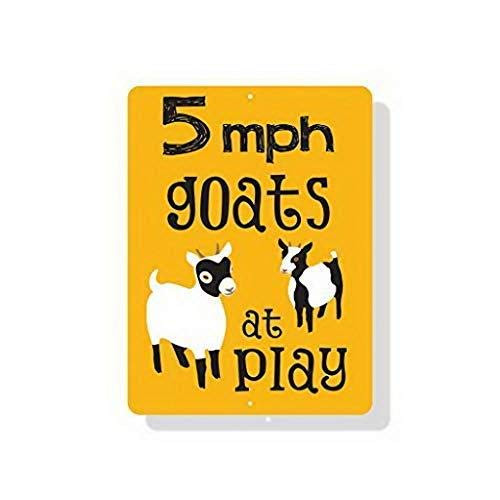 ZMKDLL Metal Sign Goats at Play Sign Home Decor Metal Metal Tin Sign Warning Sign for Home Decor  -Tin Sign 8x12 Inch