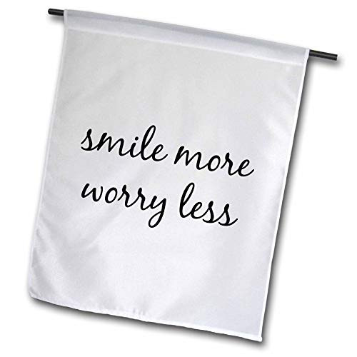 3dRose Gabriella B - Quote - Image of Smile More Worry Less Quote - 12 x 18 inch Garden Flag  fl_305568_1