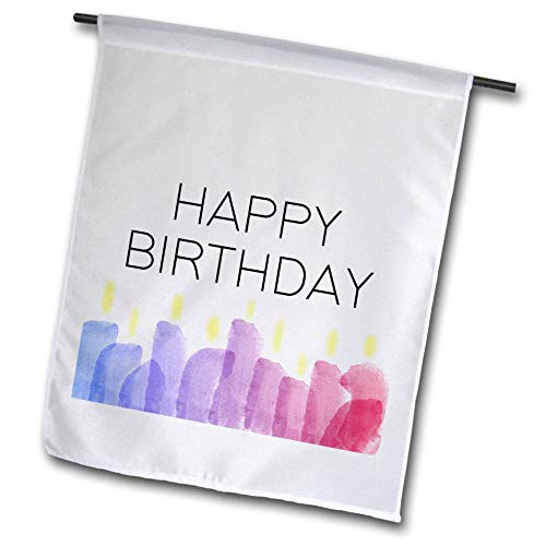 3dRose Happy Birthday with Colorful Watercolor Candles. - Flags  fl_326859_1