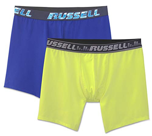 Russell Performance CoolForce Boxer Briefs 2 Pack  Large 36-38 in  Navy-neon