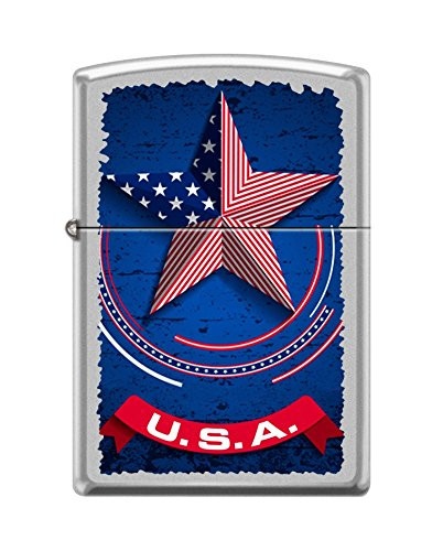 Zippo USA Satin Chrome Windproof Pocket Lighter New