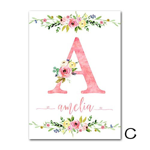 Wall Art Nordic Poster Custom Name Posters And Prints Nursery Canvas Painting Flowers Elephant Wall Art Pictures For Baby Girl Room DecorC40X60Cm No Frame Wall Art Nordic Poster Custom Name Posters And Prints Nursery Canvas Painting Flowers Elephant Wall Art Pictures For Baby Girl Room DecorC40X60Cm No Frame