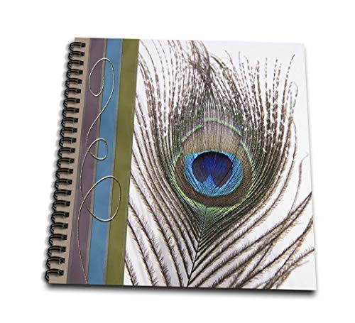 3dRose Peacock Feather with Gold Trim Look - Mini Notepad 4 by 4-inch  db_202271_3