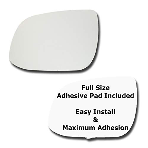 Mirror Glass  plus  Full Size Adhesive Pad for 2010-2011 Hyundai Accent Driver Side Replacement