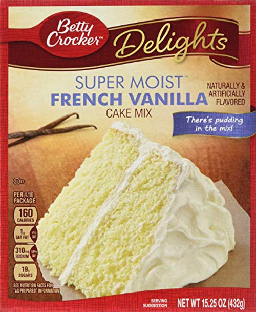 Betty Crocker Super Moist French Vanilla Cake Mix 15.25 oz  Pack of 12