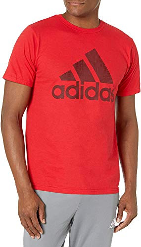 adidas mens Go-To Short Sleeve Tee Scarlet Black X-Large