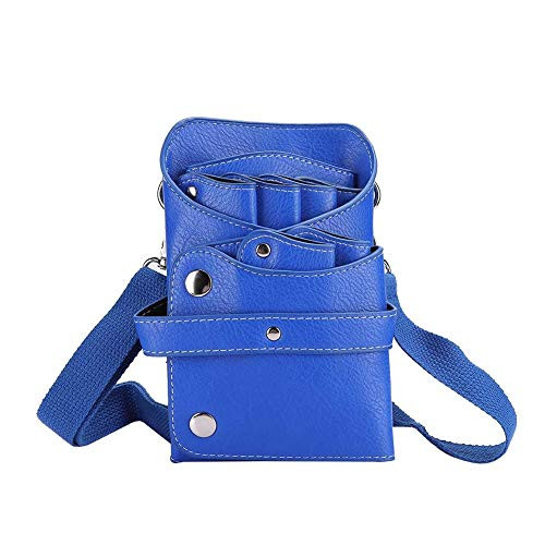 Scissors Pouch Salon Barber Hair Scissors Holster PU Leather Hair Stylist Shear Hairdressing Tool Case Bag Holder Pouch with Waist Shoulder Belt Blue Scissors Pouch Salon Barber Hair Scissors Holster PU Leather Hair Stylist Shear Hairdressing Tool Case Bag Holder Pouch with Waist Shoulder Belt Blue