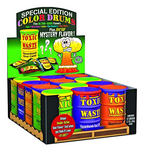 TOXIC WASTE Special Edition Color Drums Assorted Flavors 1.7 Ounce  Pack of 12