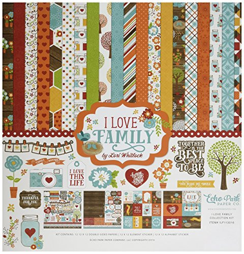 Echo Park Paper Company ILF113016 I Love Family Collection Kit