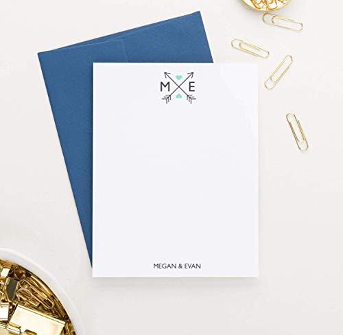 Crossing Arrows Personalized Wedding Thanks You Cards Couples Gift Personalized Stationary for wedding Couples Stationery Boho Thank You Cards Your Choice Of Color and Quantity