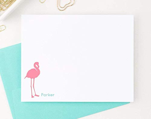 Personalized Flamingo Stationery Personalized Thank you cards for girls Girls Personalized Stationery Set Flamingo note cards Your Choice of Colors and Quantity