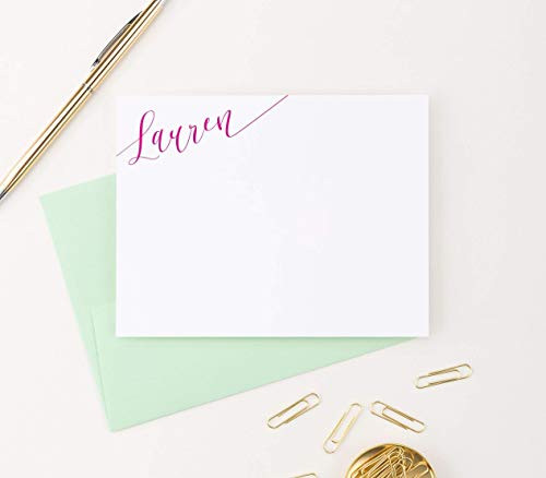 Calligraphy Personalized Stationery Set Personalized Note cards Stationery for women Your Choice of Colors and Quantity