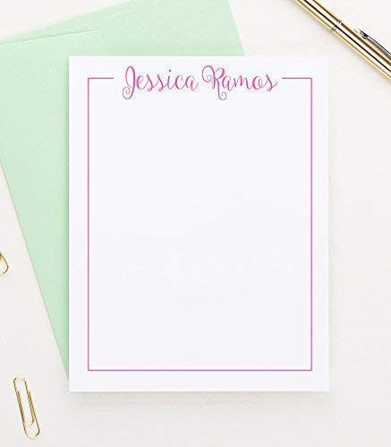 Modern Personalized Stationery Set Chic Personalized Note cards Kids Stationery for Girls Your Choice of Colors and Quantity