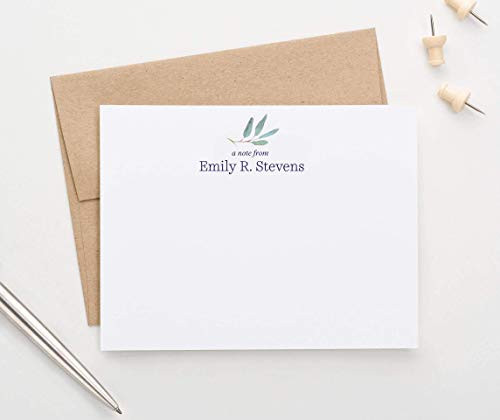 Eucalyptus Stationary Set with Envelopes Personalized Greenery Stationary with Envelopes Personalized Greenery Note Cards Greenery Stationery for Women Your Choice of Color and Quantity