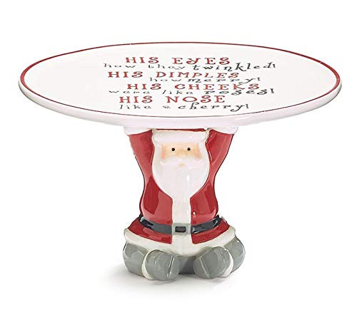 burton plus BURTON Santa Pedestal Cookie Plate with Message