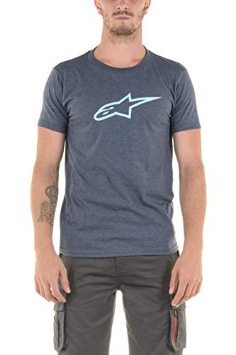 Alpinestars Mens Ageless Ii Tee Navy Heather Turquoise Large