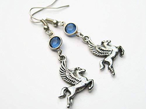 Pegasus Birthstone Earrings Personalized Winged Horse Earrings Animal Jewelry Fantasy Earrings Pegasus Birthstone Earrings Personalized Winged Horse Earrings Animal Jewelry Fantasy Earrings