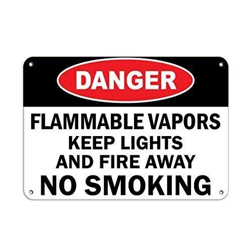 Pretty Decorations 8x12 inchDanger Flable Vapors Keep Lights and Fire Away No SmokingPlaque Home Decor Warning Garage Garden Fashion Retro Tin Sign Metal Sign Metal