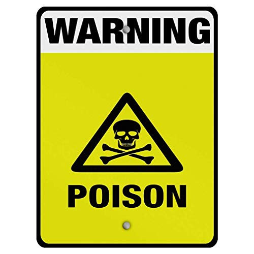 Art Sign Tin Metal Sign 8x12 inch Warning Poison Hazard Hazard LabelPoster Warning Plaque Art Decor for Garage Home Garden Store Bar Hazard Aluminum Metal Road Sign