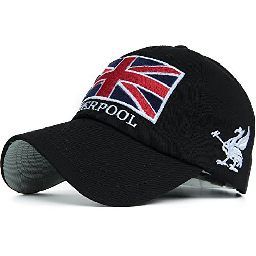 REDSHARKS Union Jack England Flag Baseball Cap Dad Trucker Hat Unstructured Adjustable Embroidered Patch Black