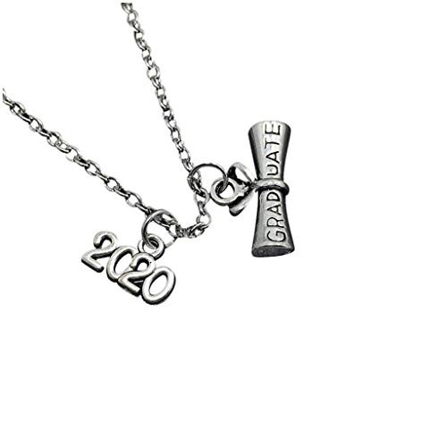 Renzhe Graduation Necklace Gift Congrats Grad Necklace 2020 Jewelry Charm Necklace Class of 2020 Graduation Party Supplies College Graduation Decor Congratulations Gift for Friends