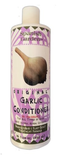 Original Garlic Conditioner Damaged Hair  and  Flaky Scalp Formula by Spanish Garden 16 oz. amtc