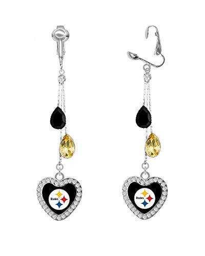 Pittsburgh Steelers Drop Earrings CLIP-ON