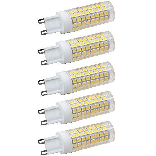 5-Pack  G9 Led Bulb 8W G9 Led Bulb Dimmable Bi Pin Base Led Bulb G9 Base  Daylight 6000k 75W 100W Equivalent Crystal Chandelier G9 Led Light Fixture Used for Wall Sconce Cabinet Light Etc.
