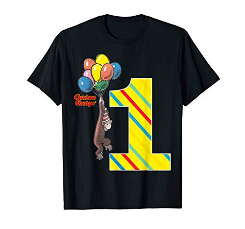 Curious George Vintage 1st Birthday Balloons Graphic T-Shirt