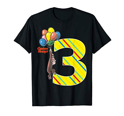 Curious George Vintage 3rd Birthday Balloons Graphic T-Shirt