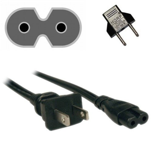 HQRP AC Power Cord Compatible with Audioengine A5 A5 plus  S8 B2 Powered Bluetooth Speaker Mains Cable  plus  HQRP Euro Plug Adapter