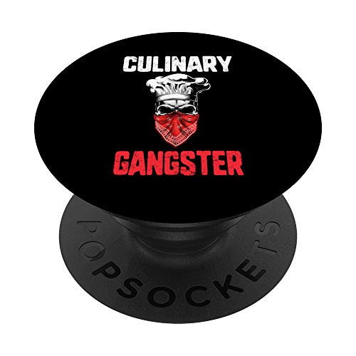 Sous Chef Culinary Gangster Kitchen Cooking Master Skull PopSockets PopGrip  Swappable Grip for Phones  and  Tablets
