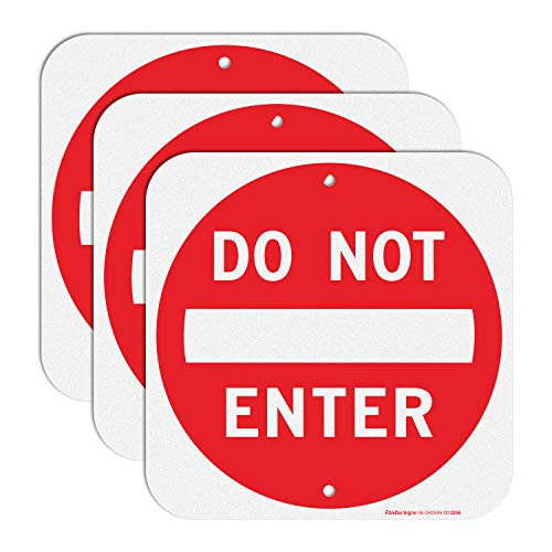 Do Not Enter Sign12x12 Inch Square .040 AluminumReflective Rust Free Metal SignFade Weather ResistantEasy to MountIndoor Outdoor Use  3 Pack