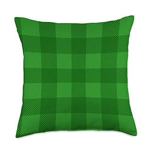 Buffalo Plaid Pattern Gift Print Design Shop Green Merry Christmas Buffalo Plaid Pattern Gift Throw Pillow 18x18 Multicolor