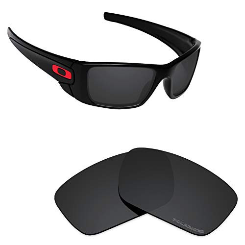 Alphax Stealth Black Optimized Polarized Engraved Replacement Lenses for Oakley Fuel Cell OO9096