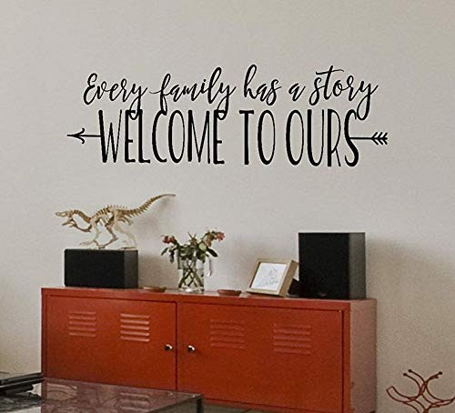 Spk Sticker Every Family Has A Story Welcome to Ours Arrow Wall Art Decal Quote Words Decor Removable Bedroom Living Room Decoration