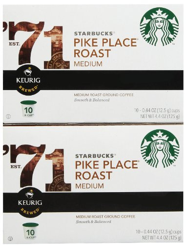 Starbucks Pike Place Roast Medium Keurig K-Cups - 0.44 oz - 10 ct - 2 pk