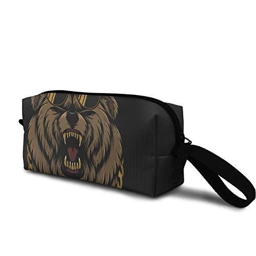 Angry cool bear Cosmetic Bag Cute Travel Makeup Bag Pouch Organizer Gift for Women Girls Angry cool bear Cosmetic Bag Cute Travel Makeup Bag Pouch Organizer Gift for Women Girls