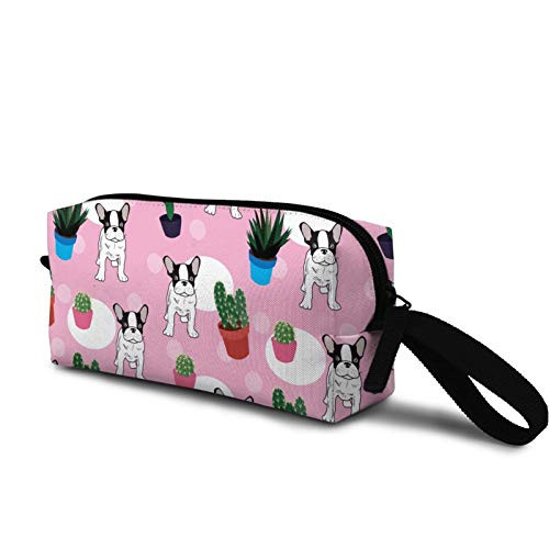 Dog french and Cactus Cosmetic Bag Cute Travel Makeup Bag Pouch Organizer Gift for Women Girls Dog french and Cactus Cosmetic Bag Cute Travel Makeup Bag Pouch Organizer Gift for Women Girls