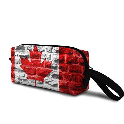 Canadian Flag Cosmetic Bag Cute Travel Makeup Bag Pouch Organizer Gift for Women Girls