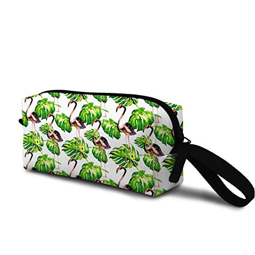 Tropical Monstera and Flamingo Cosmetic Bag Fashion Travel Makeup Bag Pouch Organizer Gift for Women Girls Tropical Monstera and Flamingo Cosmetic Bag Fashion Travel Makeup Bag Pouch Organizer Gift for Women Girls
