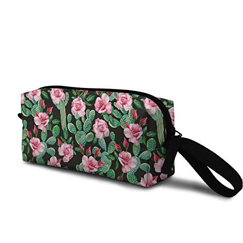 Roses and cactus Cosmetic Bag Cute Travel Makeup Bag Pouch Organizer Gift for Women Girls Roses and cactus Cosmetic Bag Cute Travel Makeup Bag Pouch Organizer Gift for Women Girls