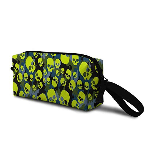 Abstract skull camo Cosmetic Bag Cute Travel Makeup Bag Pouch Organizer Gift for Women Girls