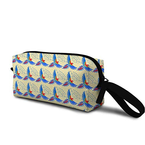 Macaw parrot pattern Cosmetic Bag Cute Travel Makeup Bag Pouch Organizer Gift for Women Girls